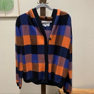 Urban Outfitters Atko mixed wool sweater/ cardigan plaid